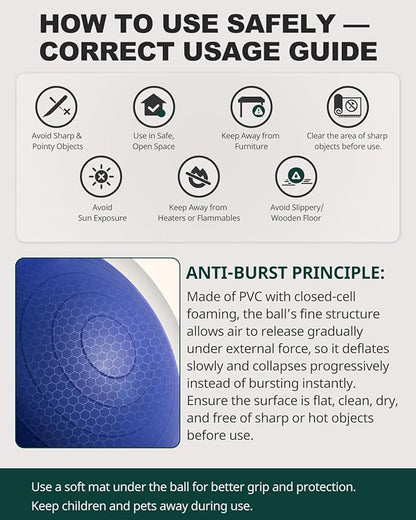 Trideer Exercise Ball for Yoga, Pilates & Fitness – Stability Ball Equipment