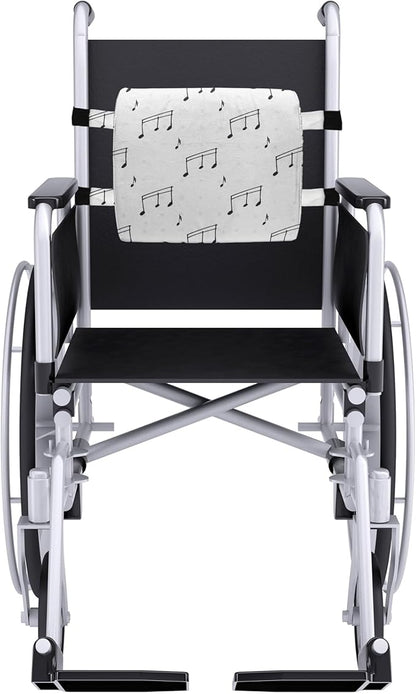 Ambesonne Music Lumbar Back Support Pillow, Musical Notes Theme Melody Sonata Singing Song Clef Tunes Hand Drawn Style Pattern, High Density Foam for Office Chairs Car Seats, 14" x 13", White