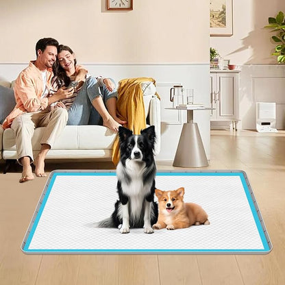 Pee Pad Holder for Dogs 70''x45'' Silicone Puppy Pee Pad Tray, Light Grey | Extra Large Dog Potty Tray Leak-Proof, High Edge, No Spill Training Pads for Floor Protection, No Pee Pads