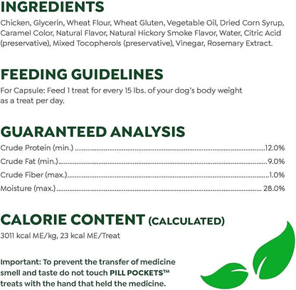 Greenies Pill Pockets for Dogs Large Size, Soft Dog Treats, Hickory Smoke Flavor, (6) 7.9 oz. Pouches (180 Treats Total)