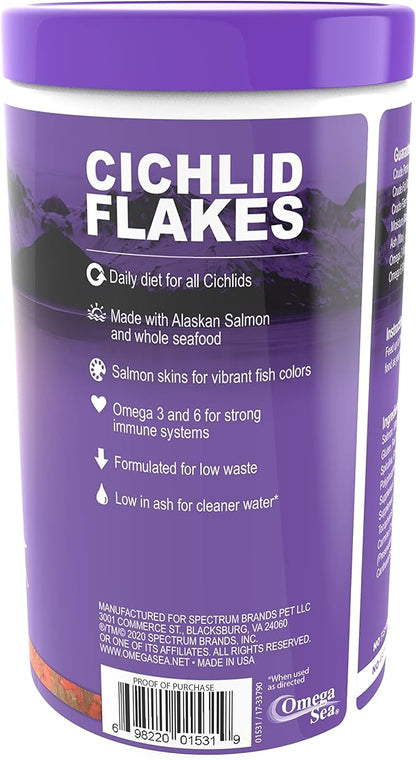 Omega One Cichlid Flakes, 5.3 oz