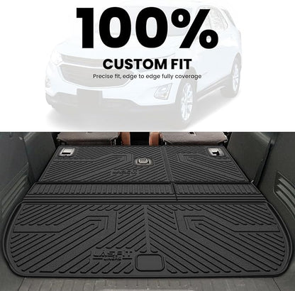 LASFIT Trunk Mat with Backrest Mat for Chevrolet Chevy Traverse 2009-2017/Buick Enclave 2008-2017, All Weather TPE Custom Fit Cargo Mat Trunk Liner with Backrest Mat, Black