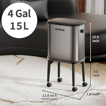 MRBIN Stainless Steel Slim Bathroom Trash Can