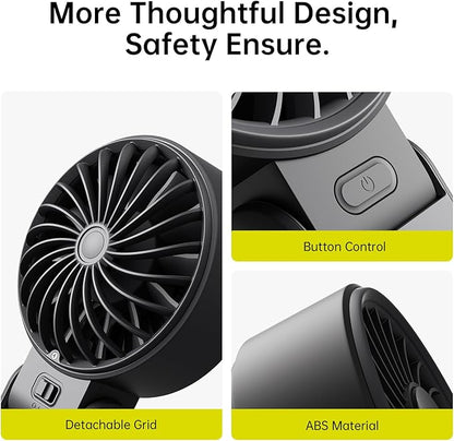 JISULIFE Handheld Fan Life7 – Ultimate Flexibility: High-Power Motor, LED