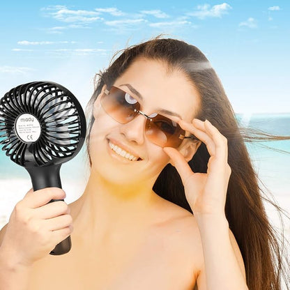 Miady 2-Pack Upgraded 5000mAh Portable Handheld Fan 3 Speed Mini USB Strong