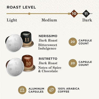 Peet's Coffee, Dark Roast Espresso Capsules Variety Pack, Compatible