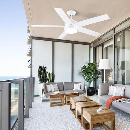 POCHFAN 52 inch White Ceiling Fans