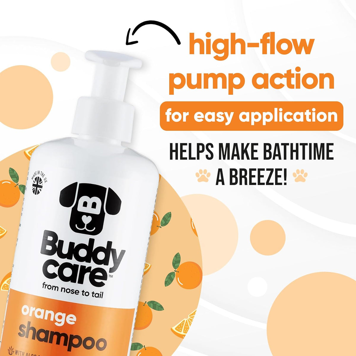 Orange Dog Shampoo by Buddycare | with Aloe Vera and Pro Vitamin B5 (50.72oz)