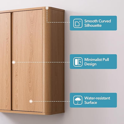 Wall Mounted Storage Cabinet, 2-Door Bathroom Medicine Cabinet