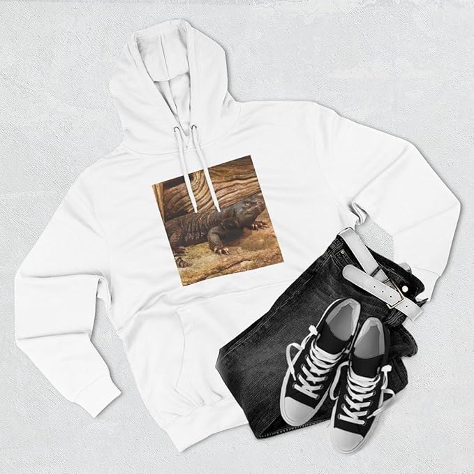 3dRose Mali Uromastyx lizard, Native to Northern Africa - NA02 DNO0815 - David Northcott Three-Panel Fleece Hoodie White/S