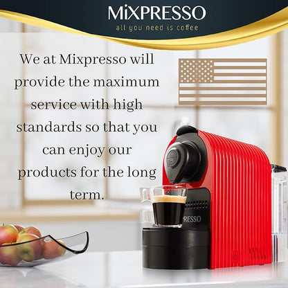 Mixpresso Red Espresso Coffee Machine – Compact 1400W Single Serve Coffee Maker