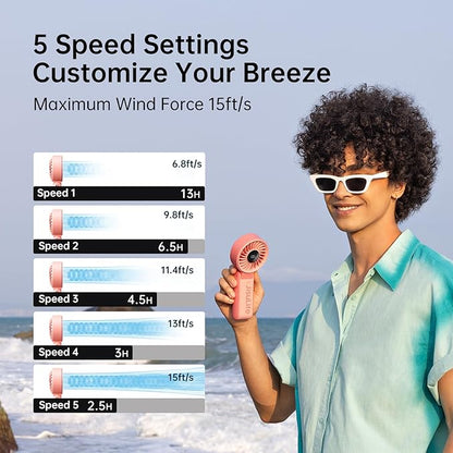 JISULIFE Handheld Fan Life7 – Ultimate Flexibility: High-Power Motor, LED