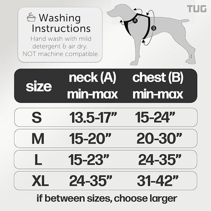 TUG Grab Dog Harness with Built-in Magnetic Traffic Leash (Medium/Black) | Padded Magnetic Traffic Handle | Dual Leash Clips | 4-Point Adjustable Fit | Durable Nylon