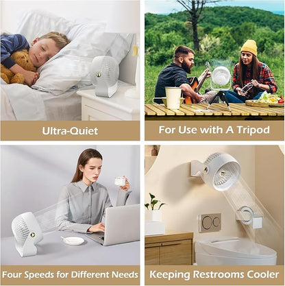 CIVPOWER Desk Fan: Table Fan Small Portable Rechargeable