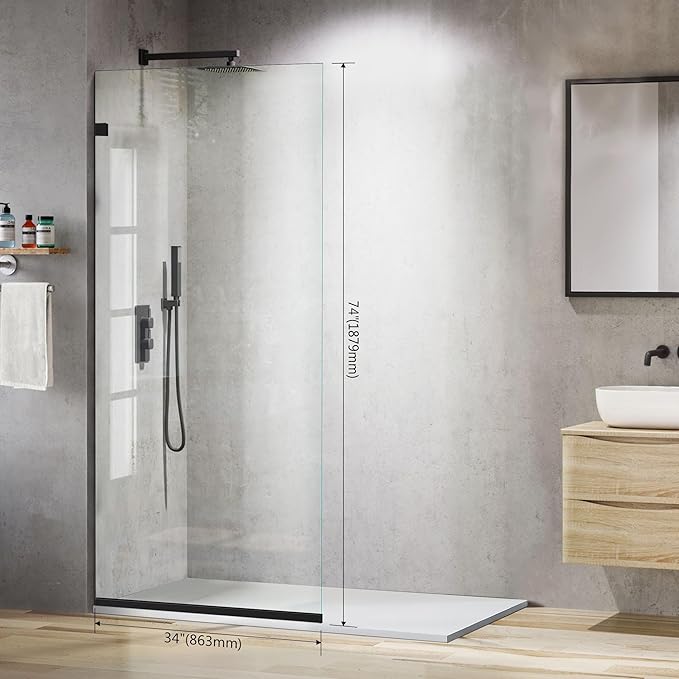 Bathroom Shower Glass Door 34 * 74"