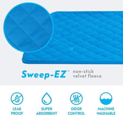 Paw Inspired Fitted Fleece Cage Liner Set for Ferret Nation, Critter Nation Single Unit (Bottom Pan Liner, Ramp Cover, Shelf Liner) for Ferrets, Rats, Chinchillas, Hedgehogs, Small Animals (Blue)