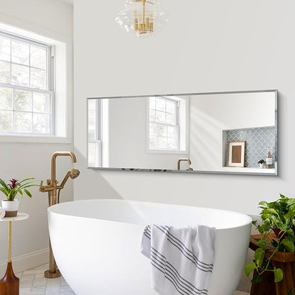 CILIBER Beveled Mirror, 24x60 Large Frameless Beveled Bathroom Mirrors