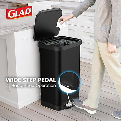 Glad Stainless Steel Step Trash Can, Series 2