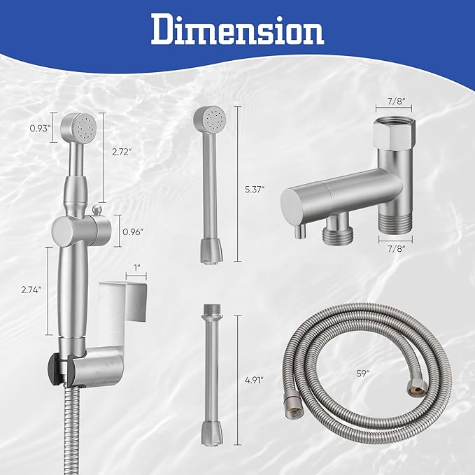 Brushed Nickel Handheld Bidet Sprayer Attachment
