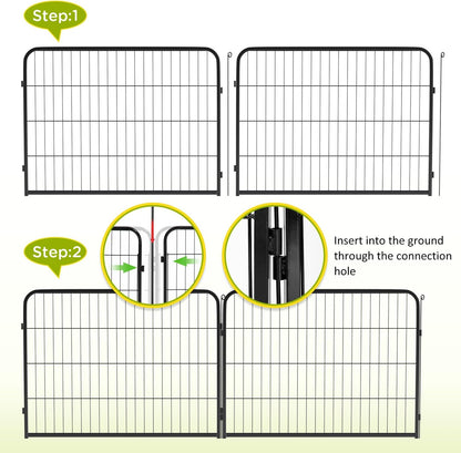 BestPet | Dog Playpen | 24 Inch, 6 Panels | Heavy Duty Metal Pet Exercise Pen | Indoor Outdoor Fence Panels | Rust-Resistant, Removable, Tool-Free Setup | Anti-Skid, Expandable Design