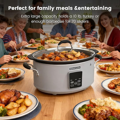 HOMECOOKIN Slow Cooker, Extra Large 10 Quart Digital Programmable Slow Cookers