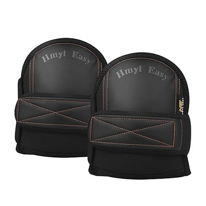 Super Soft Knee Pads for Work, Replaceable Inner Cushion Design, Leather Knee Pads for Construction, Flooring , Gardening, Cleaning, and Garage, Shorts Available rodilleras para trabajo, Black.
