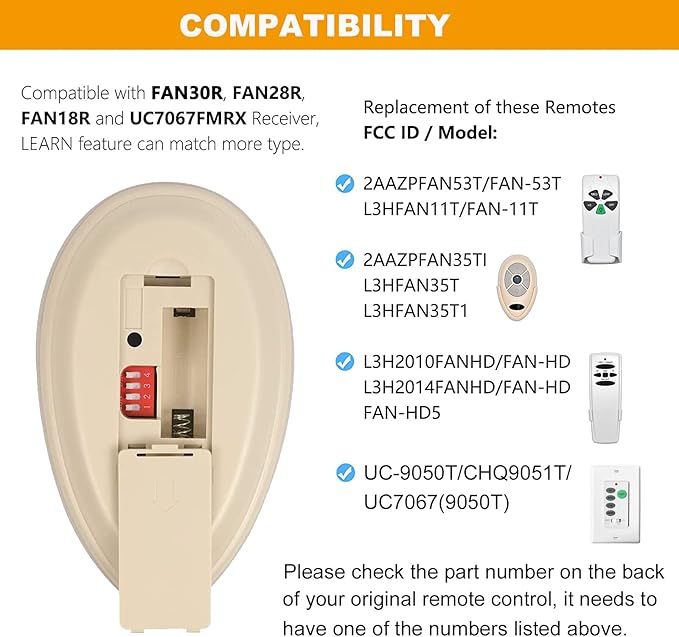 Universal Ceiling Fan Remote Control Kit Replacement