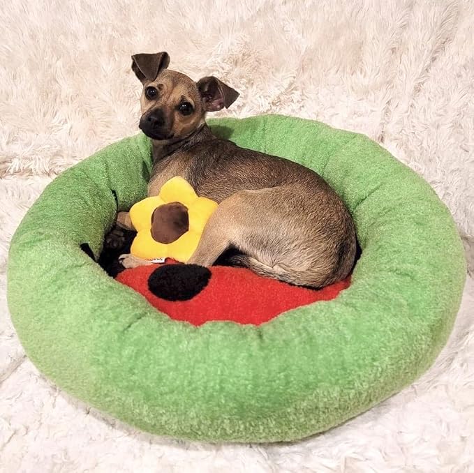 TONBO Soft Plush Small Cute and Cozy Nature Dog Cat Bed, Washer and Dryer Friendly (Ladybug)