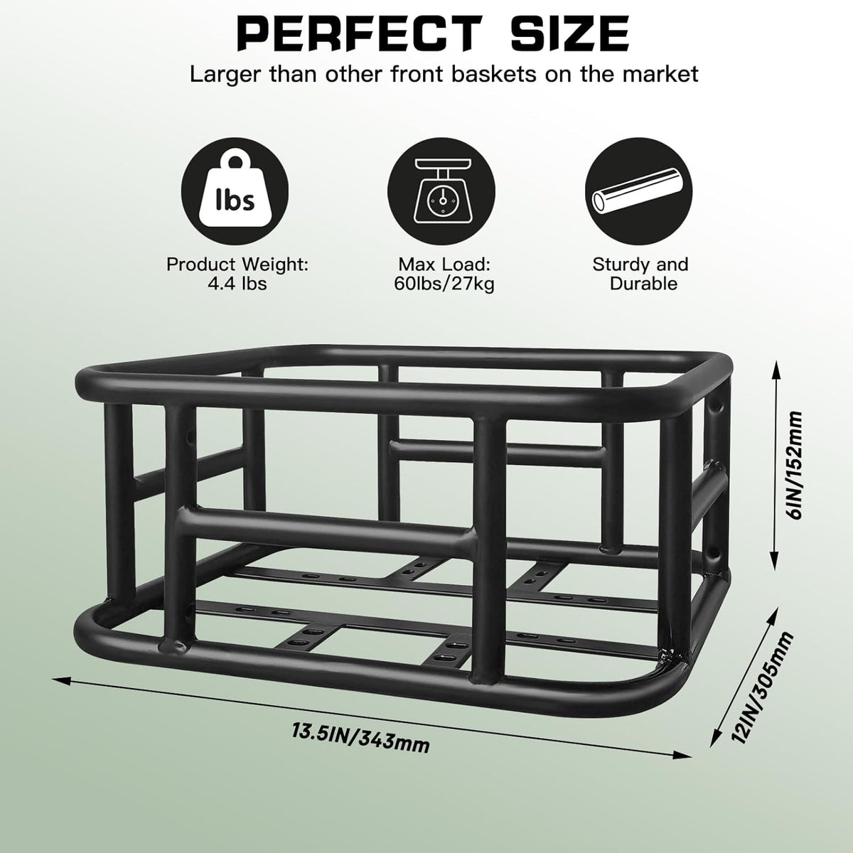 RAYMACE Rear Rack Bike Basket with Cargo Net and Liner Large Bicycle Basket Perfect Mount for Electric Bike