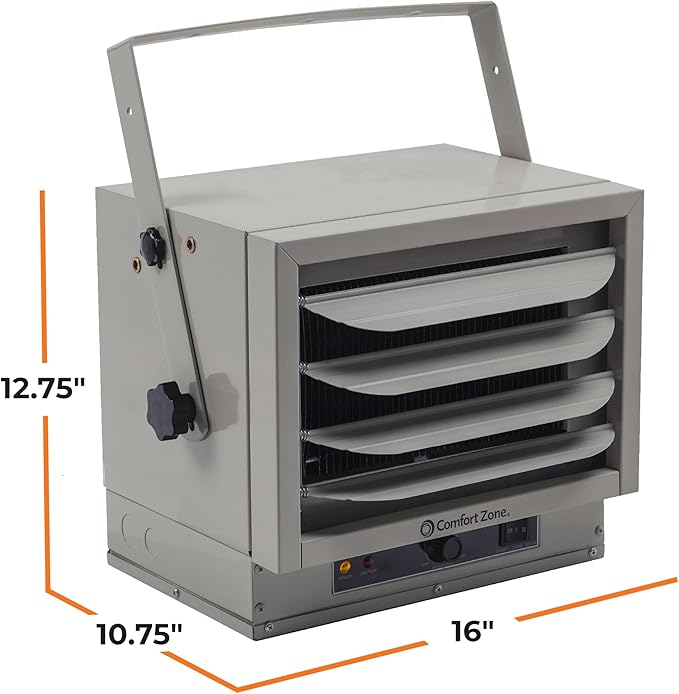 Comfort Zone Hard-Wired Ceiling Mount Garage Electric Space Heater, Fan-Forced