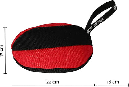 Dingo Gear Dog Tug Toy for Strong Dog, Bite Training, IGP, Fun, French Linen, Rugby red S02782