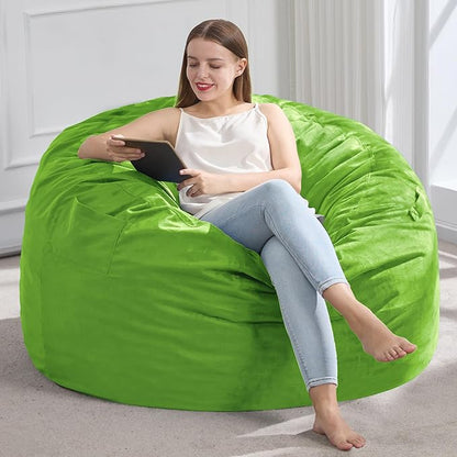 Hobestluk 3FT Bean Bag Chair Giant Bean Bag Chairs for Adults Large Bean Chairs with Removable Cover, Beanbag Chair with Filler, Adult Bean Bag Chairs for Living Room, Bedroom