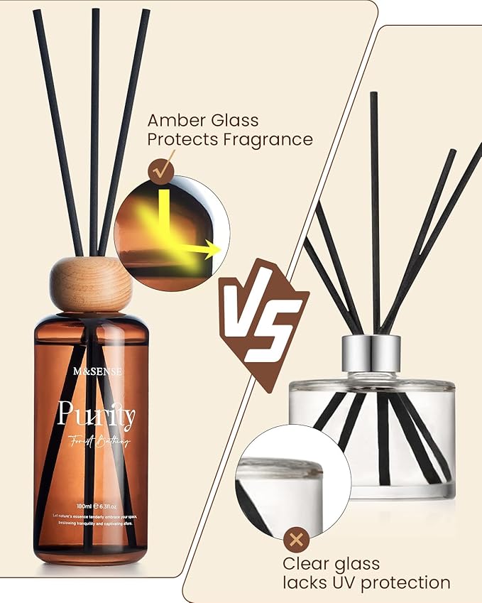 M&SENSE Madagascar Vanilla Reed Diffuser Set: 6.3 fl oz Non-Toxic Aroma Set