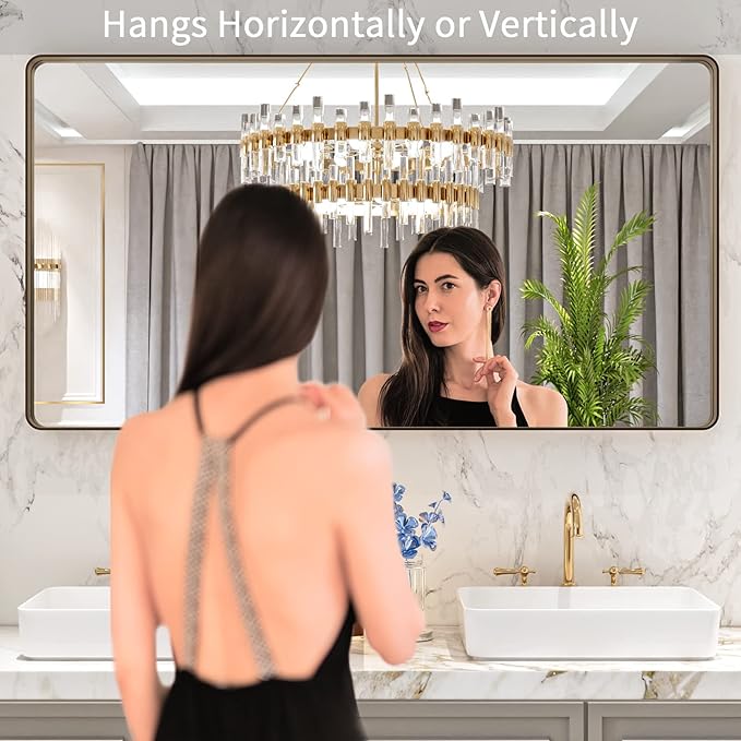 LOAAO 55”X30” Bronze Bathroom Mirrors
