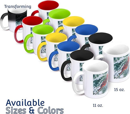 3dRose High Red Ornate Pacman Frog, Ceratophrys ornate, controlled conditions 15oz Two-Tone Yellow Mug