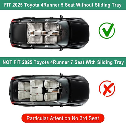 AOMSAZTO Cargo Mat and Backrest Mat Compatible with Toyota 4Runner 2025 2026: TPE All Weather Protection Cargo Liner for SR5/TRD/Limited 6th gen 4 Runner - Anti-Slip Trunk Mat (Only for 5 Seat)