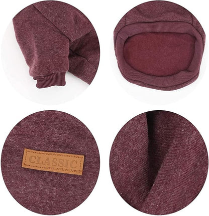 Idepet Pet Dog Classic Knitwear Sweater Fleece Coat Soft Thickening Warm Pup Dogs Shirt Winter Pet Dog Cat Clothes Puppy Customes Clothing for Small Dogs(XXL,Brown)