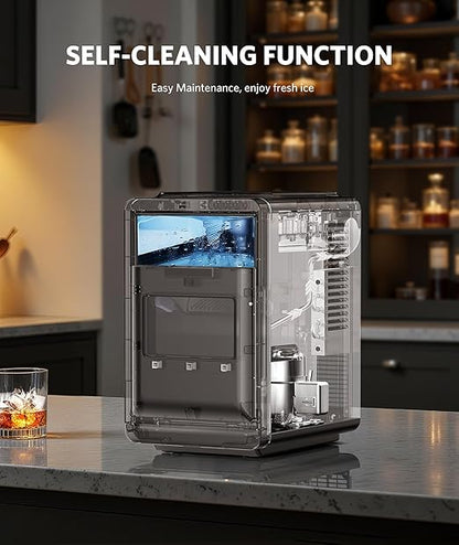 COWSAR Crescent Ice Maker Countertop, 27 Lbs/24H Portable Crescent Ice Machine