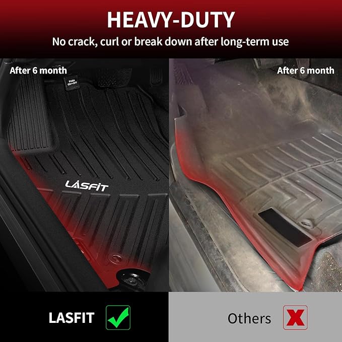 LASFIT Floor Mats for Toyota Camry 2017 2016 2015 LE/SE/XLE/XSE/Hybrid, Custom Fit TPE All Weather Floor Liners for Camry 2015-2017 1st & 2nd Row Car Mats, Black