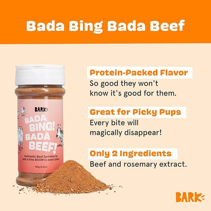 Barkbox Bada Bing Beef Dry Dog Food, Toppers with High Protein and Limited Ingredients Meal Enhancer for Large & Small Breeds - 4.6 Oz