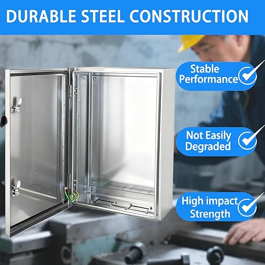 Electrical Enclosure 24x16x12, 304 Stainless Steel Enclosure IP66 Waterproof