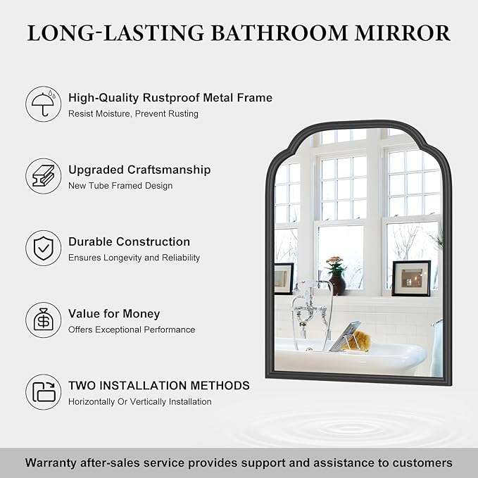 18X24 Inch Black Mirror for Wall