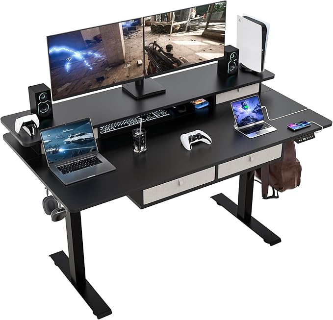 Electric Standing Widened Desk 63 * 30 Inches Adjustable Height