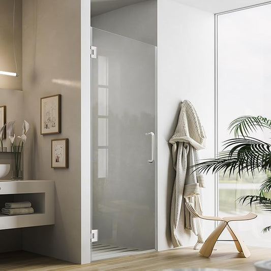 Bathroom Frameless Shower Door 32" W*72" H, 5/16" Clear Tempered Glass Hinged