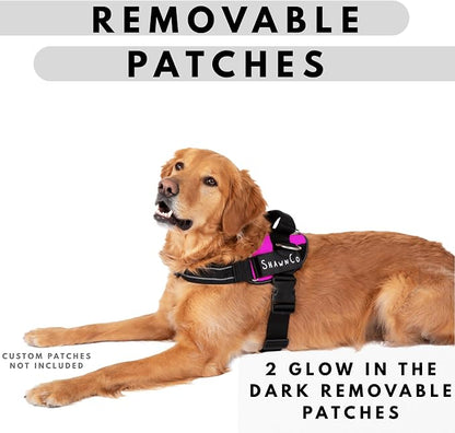 ShawnCo Essential Pro Dog Harness, No-Pull Pet Vest with 3 Leash Clips and Removable, Reflective Side Patches, Adjustable and Padded Harness for Small, Medium and Large Dogs (ICY Lilac, M)