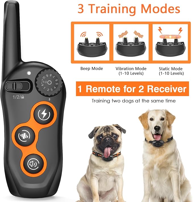 Dog Training Collar, IPX7 Waterproof Dog Shock Collar