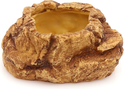 AQUA KT Reptile Food Mealworm Feeding Bowl Corn Snake Water Dish Anti Escape for Lizard Bearded Dragon Chameleon Leopard Gecko Terrarium Feeder