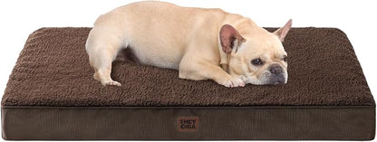 EHEYCIGA Orthopedic Dog Bed with Removable Washable Cover, Brown, 30IN | Egg Crate Foam Support, Durable Oxford fabric, Non-Slip Bottom, Machine Washable, Soft Waterproof Plush Pet Bed Mat For Crate