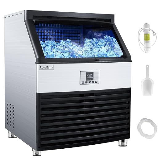 Commercial Ice Maker, 110V Automatic Ice Making Machine Stainless Steel 325