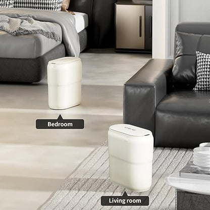 Slim Motion Sensor Trash Can for Bathroom, Automatic Compact Touchless Garbage